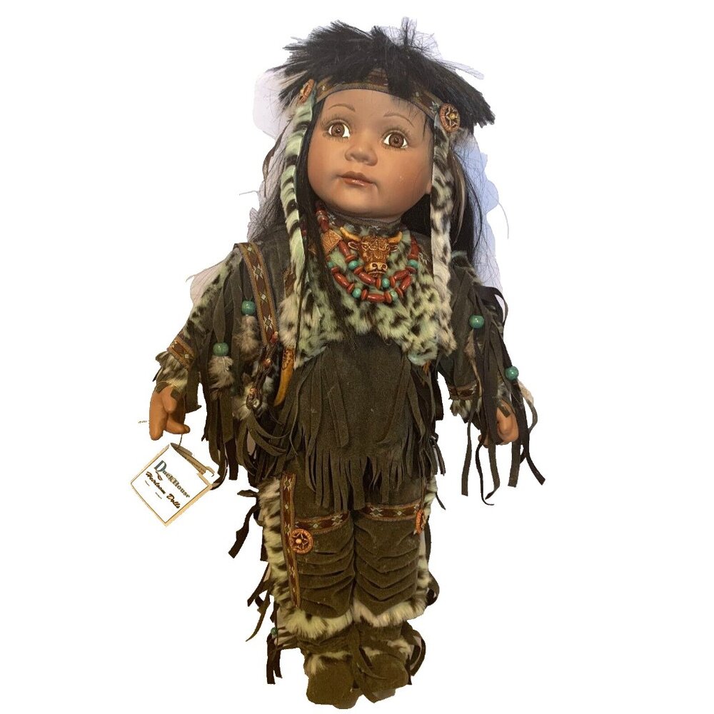 Duck House Heirloom Dolls Native American Indian Doll Figure 24” w/ Tag